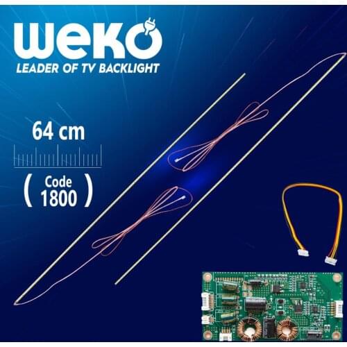 58 UNİVERSAL MONITOR E-LED (7020) 640MM 12V DUAL LED + DRIVER + CABLE TOOL