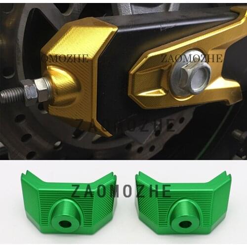 For Kawasaki Z800 CNC Aluminum Motorcycle Accessories Rear Fork Spindle Chain Adjuster Blocks for KAWASAKI Z 800 2013 2014 2015