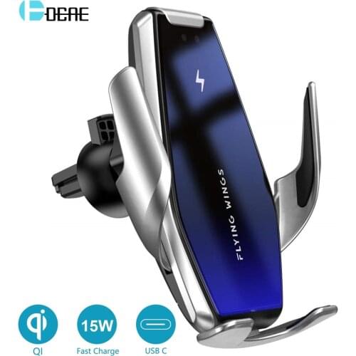 Automatic Clamping 15W Car Wireless Charger Induction Qi Fast Charging Phone Holder for iPhone 12 11 XS XR X 8 Samsung S20 S10