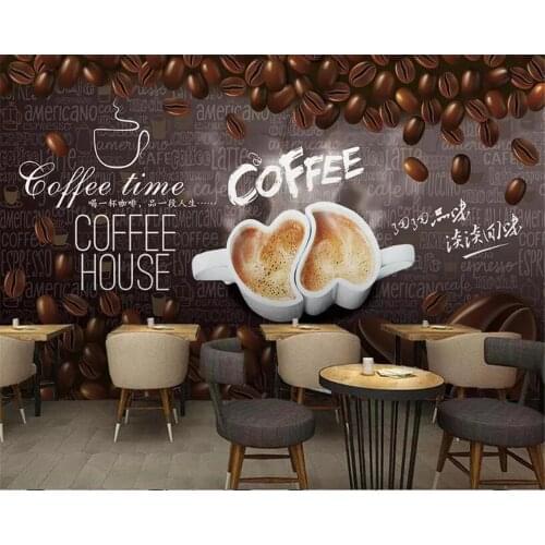 Beibehang high-level 3d wallpaper HD hand-painted coffee Coffee beans decoration painting background wallpaper for walls 3 d
