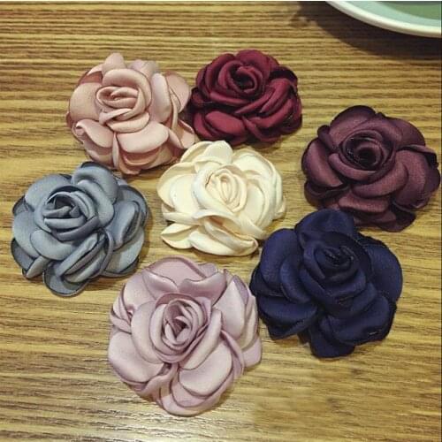 I-Remiel Korea Top Grade Cloth Art Camellia Flower Brooch for Womens Shirt Suit Coat Woman Clothing Fashionable Pin Accessories