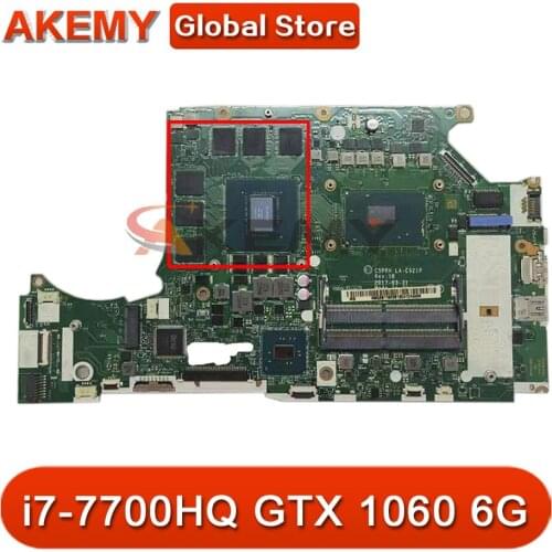 C5PRH LA-E921P For ACER Predador Helios 300 G3-571Motherboard NB.Q2B11.001 NBQ2B11001 i7-7700HQ GTX 1060 6G DDR4 Mainboard