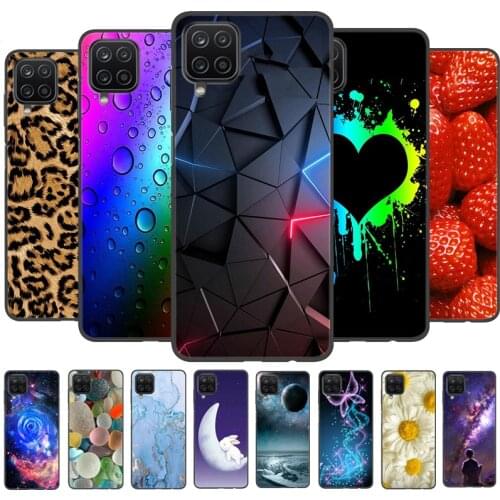For Samsung A12 Case 2021 Black Soft TPU Silicon Phone Cases For Samsung Galaxy A12 M12 Case Cool Designed Cover Bumper A 12