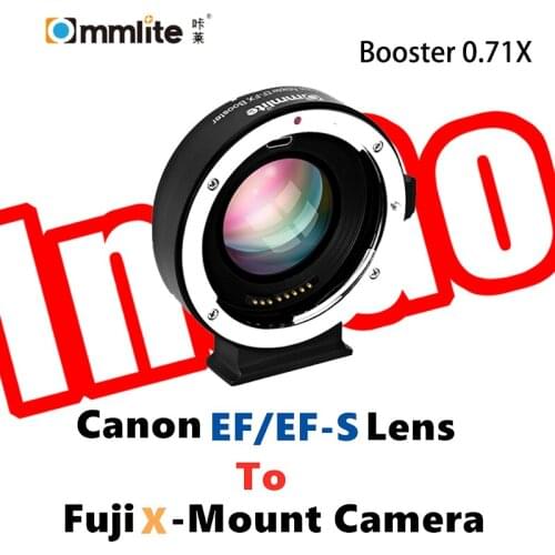 Commlite EF-FX Booster 0.71X AF Increased brightness and reduced focus adapter ring Canon EF/EF-S lens to Fuji X mount Cameras