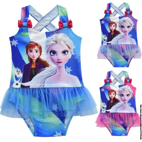 Disney Frozen Girls Swimsuit Summer Swimwear Baby Kids Cartoon Bathing Suit One Pieces Swim Wear for Children Cute