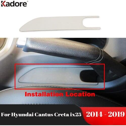 For Hyundai Cantus Creta ix25 2014 2015 2016 2017 Steel Interior Mouldings Parking Handbrake Hand Cover Trim Frame Sticker