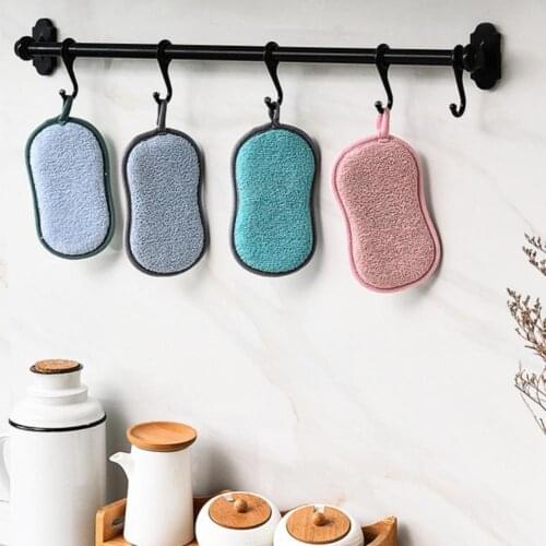 Double Sided Kitchen Cleaning 2Pcs Sponge Eraser Long Lasting Thick Double Sided Non-Scratch Scouring Sponge for Kitchen