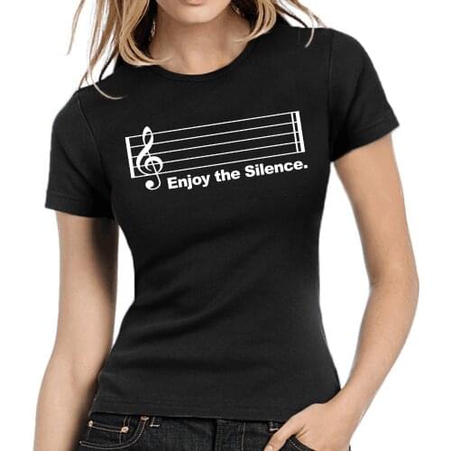 Cotton Tee For Woman Novelty Funny Tee shirt Woman Enjoy The Silence | Music | Musik | Party | Fun |Girlie Shirt best T Shirts