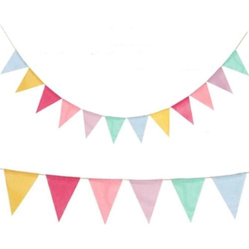 4M Colorful Jute Linen Flags Pennant Birthday Bunting Banners Wall Hanging Wedding Hanging Banner Party Garland for Home Decor