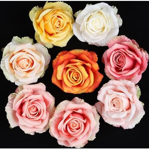 30pcs 10cm Artificial Flowers Roses Head Bridal Clearance Wedding Decorative Flowers Home Decor Accessories Diy Gifts Candy Box