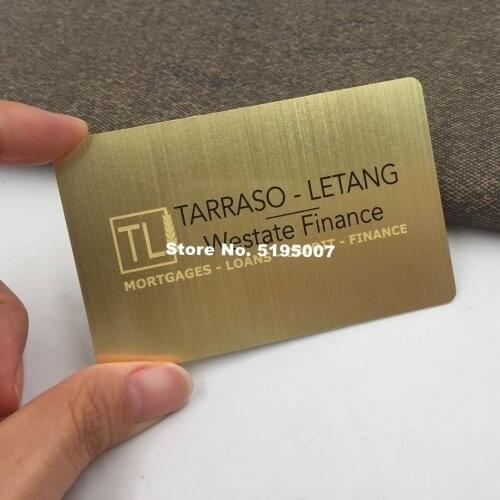 China manufacture metal plate brush laser etching 304 stainless steel metal business card with matte surface