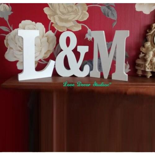 Set of 3 PVC letters initials plus ampersand & sign wedding gift romantic custom letters words wedding table engagement gift