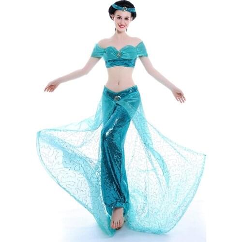 Custom Made Jasmine Princess Cosplay Costume For Adult Women Girls Halloween Party Costume