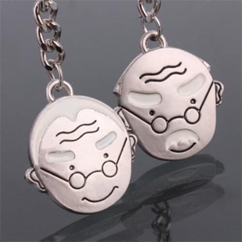 Fashion 1 Pair/Set New Couple Key Ring Cartoon Lover Keychain Valentines Gift Couple old grandpa grandma keychain