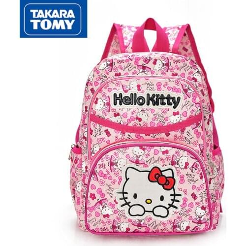 TAKARA TOMY fashion cute cartoon Hello Kitty school bag simple and comfortable waterproof and wear-resistant childrens backpack