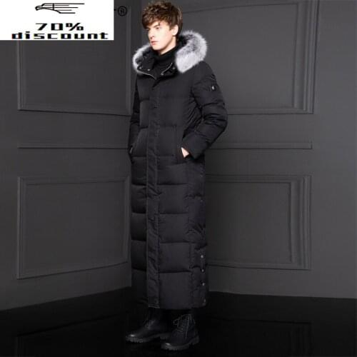 2020 New Goose Down Jacket Men Long Winter Coat Men Fox Fur Collar Thick Warm Plus Size Mens Jackets Overcoat 0000