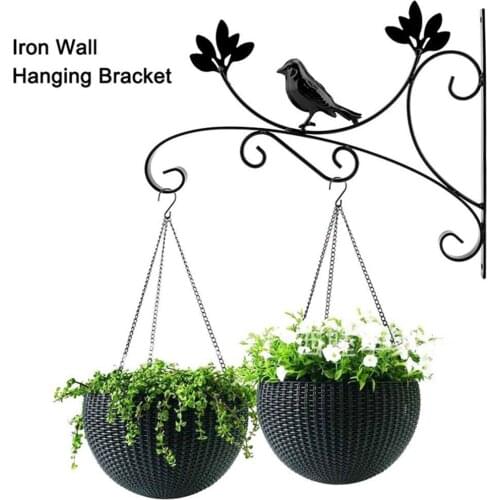 Wall Hanging Metal Flower Basket Hanger Plant Iron Hook Garden Balcony Decor Hanging basket flower stand Wall hook flower pot