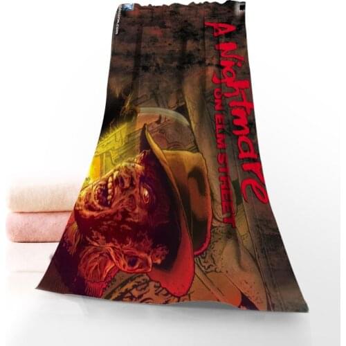 Horror Movie A Nightmare On Elm Street Towel Printed Cotton Face/Bath Towels Microfiber Fabric For Gift 35x75cm Customizable