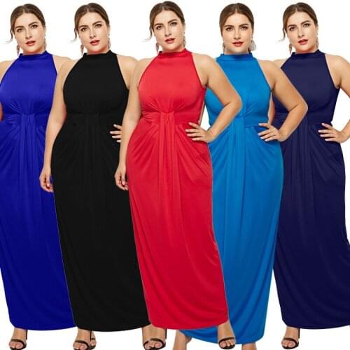 New women clothing elastic dresses knitted european women dresses sleeveless M-3xl size party-dress o-neck dresses 5377
