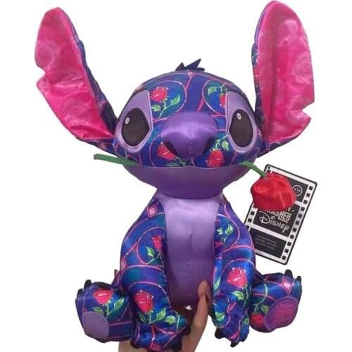 Original Disney Cartoon Lilo & Stitch 2021 Limited Edition Stitch Rose Doll Comfort Doll Kawaii Plush Birthday Gift For Girls