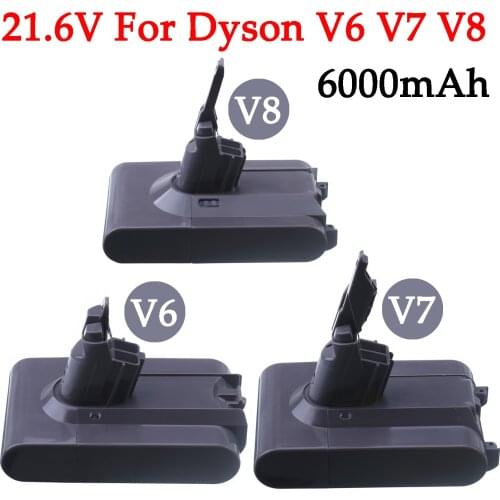 21.6V 6000mAh Rechargeable Battery for Dyson V6 V7 V8 V10 Battery DC58 DC59 DC61 DC62 DC74 SV09 SV07 SV04 Vacuum Cleaner Battery