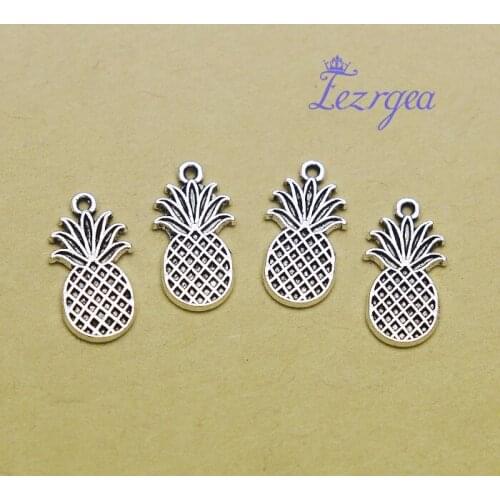 50pcs/lot--17x9mm, pineapple cham,Antique silver plated pineapple charms,DIY supplies,Jewelry accessories