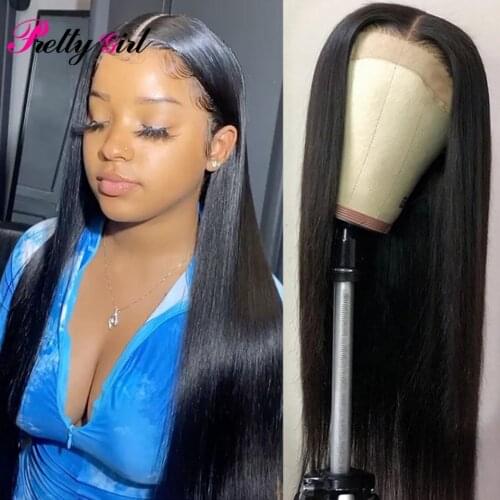 Pretty Girl Straight Hair 4×4 Lace Closure Wig Human Hair Wigs For Black Women Indian Remy Human Hair Wigs Pre Plucked Hairline