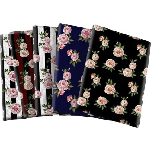 Bubble Fabric Printed Flower Style Polyester Fabric DIY Kids Home Textile for Sewing Cartoon Cloth 50*145cm