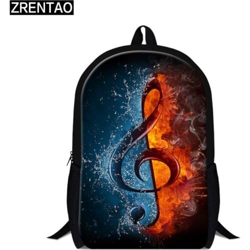 ZRENTAO new fashion music note school backpack for pupils high quality mochila daily book backpack for boys girls travel bags