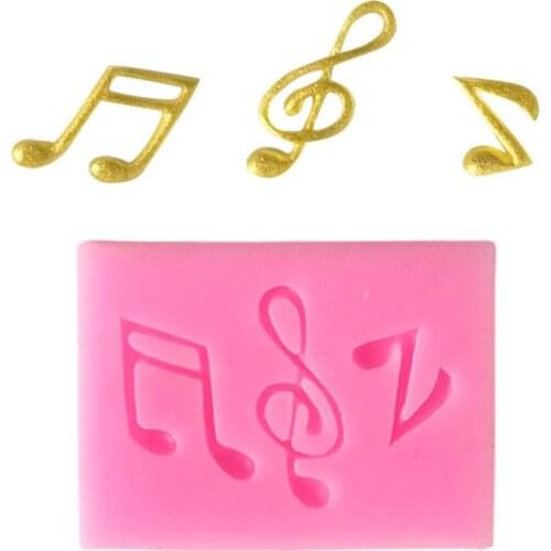 Happy Music Note Silicone Cake Mold for Chocolate Fondant Sugar Craft Soft Pottery Resin Dessert Pastry Bakeware Decorating Tool