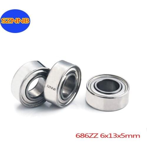 2PCS/loteMiniature Deep Groove Ball Bearing L-686ZZ 6mmx13mmX5mm High Precision silent Bearing steel ABEC-5 small bearing