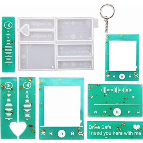 DIY Keychain Silicone Molds For Epoxy Resin Music Player Voice Couple Love Pendant Molds Silicone Crafts Supplies for Jewelry