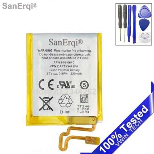 SanErqi for iPod Nano 7 7th Gen Battery 3.7V Li-ion Battery Replacement 330mAh with Free Tools