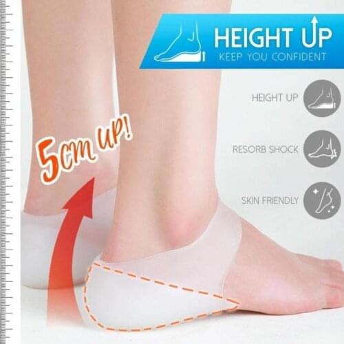 Invisible Height Increase Insoles Women Men Heel Pads Silicone Gel Lift Insole Breathable Heighten Heel Insert Sports Shoes Pad