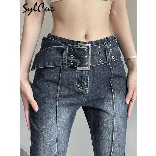 Женские джинсы клеш SylCue China At AliExpress