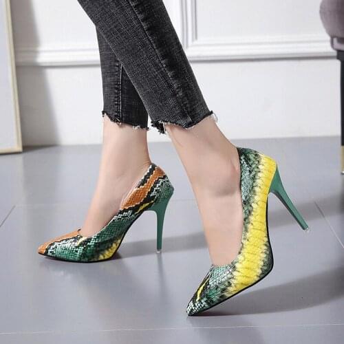 Big Size 34-42 Stiletto Heels Women Pumps Red Pointed Plaid Shoes Women Shallow High Thin Heels Party Wedding Shoes