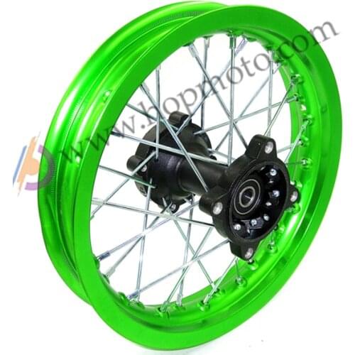 Dirt bike Pit bike Wheel Rims Green 12mm or 15mm Axle 1.85x12" Inch Rear Wheel Rim PIT PRO CRF KLX YZF BSE Kayo Chinese Bike