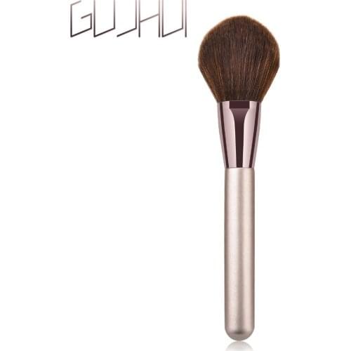 High Quality Makeup Champagne Gold Powder Brush Loose Powder Blush Flame Brush Professional Brown Hair Makeup Cosmetics Kit