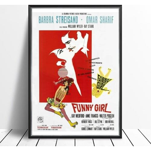 Funny Girl (1968) Poster Biographical Musical Comedy-Drama Film Decor Barbra Streisand Omar Sharif Kay Medford Art Gift