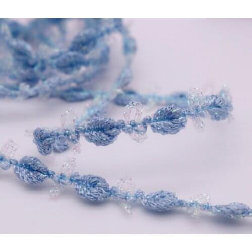 1M Sky Blue Guipure Lace Fabric Crafts 1.2cm Ribbon Lace Trims Cotton Lace Trim cotton-lace-trim Sewing Accessories Dresses LQ19