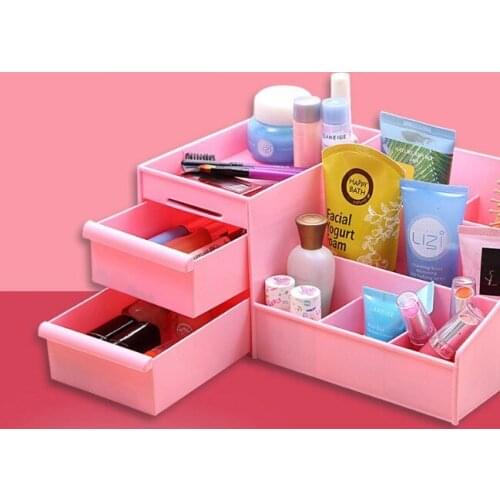 1PC Multi-grid plastic box desktop storage box cosmetic case remote control holder objects Container makeup organizer OK 0219