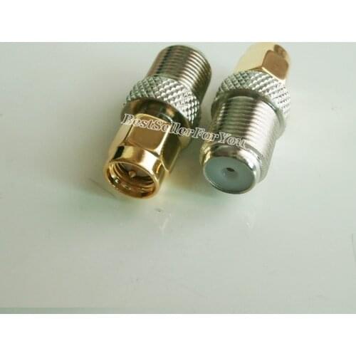 1Pcs F Female Jack to SMA Male Plug Straight RF Coax Coaxial Connector Adapter