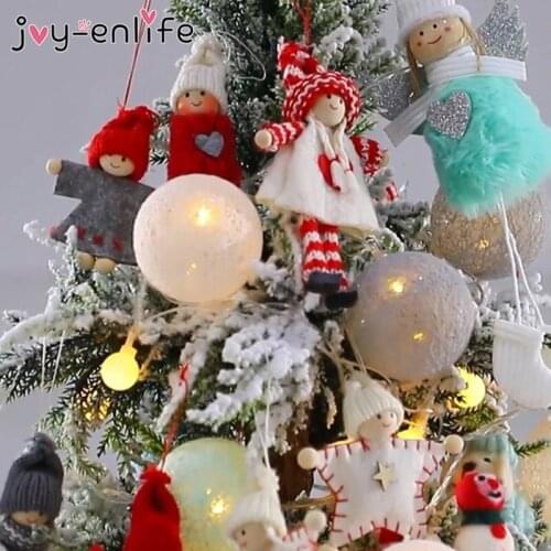 2pcs 2020 Christmas Ornament Doll Xmas Tree Decor Hanging Angel Faceless Doll Christmas Home Decorations Kids New Year Gift Noel