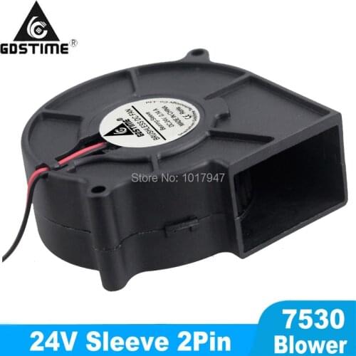 200Pcs Lot Gdstime 75MM x30MM 24V DC Centrifugal Fan 7530 2Pin Computer PC Cooling Cooler Turbine Air Blower