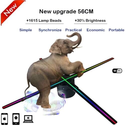2020 latest 3d hologram fan wifi app 56cm 3d hologram led fan advertising display