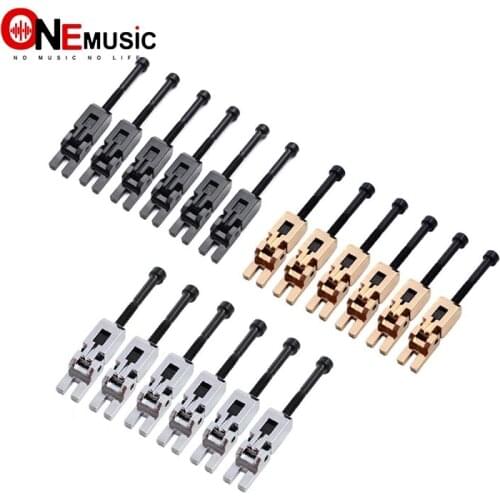 6PCS Electric Guitar Double Locking Systyem Locked String Saddles Tremolo Bridge Black/Chrome/Gold