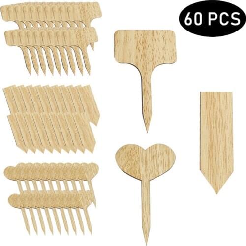 60pcs Plant Tag 3 types Bamboo Nursery Garden Plant Label Flower Thick Tag Label Mark Garden Decoration Ornaments