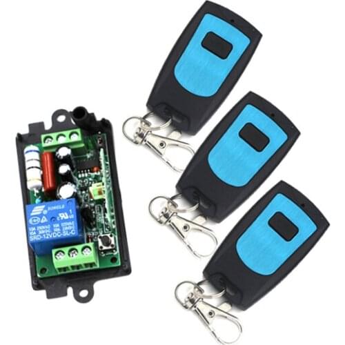 AC 110V 220V 10A 1CH RF Wireless Remote Control Switch System, 3X Waterproof Transmitters + Receiver SKU: 5337