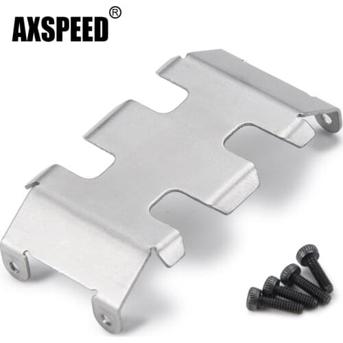 AXSPEED Silver Metal Aluminum Alloy Chassis Protection Skid Plate for SCX24-90081 1/24 RC Crawler Car Parts