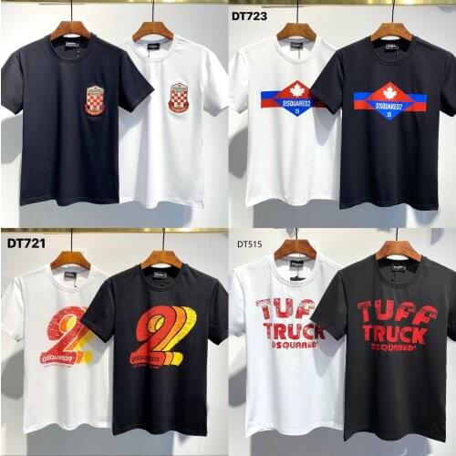 Free Shipping Men Cotton T Shirt Letter Print DSQ2 O Neck Short Sleeve Shirt Hip-Hop Style Dsquared2 TOPS big M-3XL